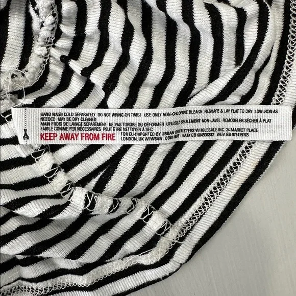 FP Beach by Free People Black and White Striped Peplum Shirt - Picture 4 of 7